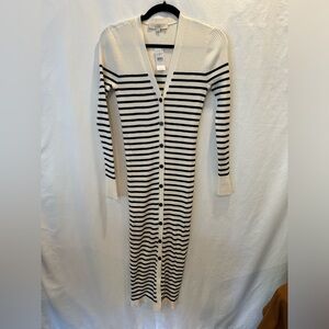 LOFT Striped Sweater Cardigan Dress Small NWT